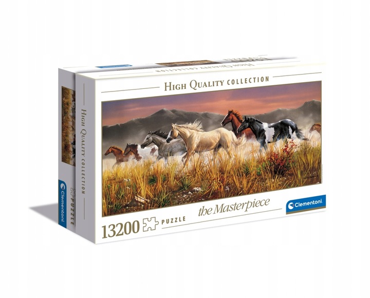 Puzzle 13200 elementów Clementoni HQ Band of thunder Konie w galopie