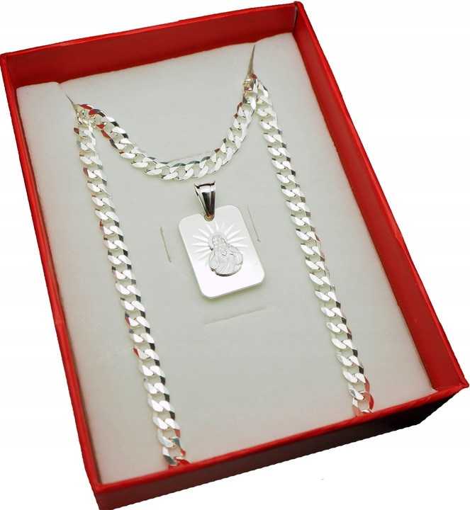 Szkaplerz z Łańcuszkiem Męskim Srebro Pancerka