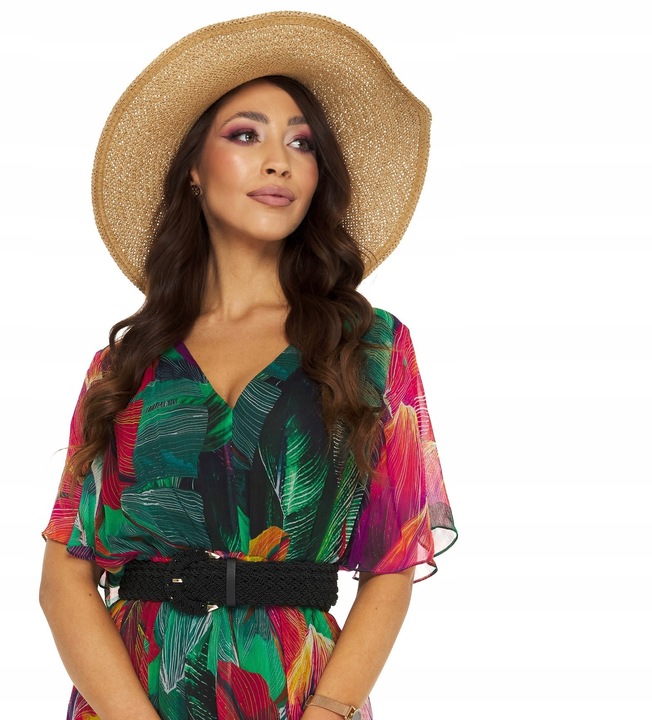 KAPELUSZ SŁOMIANY EKO SŁOMA szerokie rondo kokarda