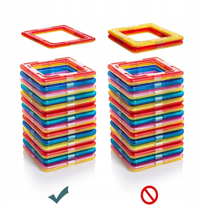 DUŻE KLOCKI MAGNETYCZNE KONSTRUKCYJNE EDUKACYJNE DLA DZIECI 3D 180ELE