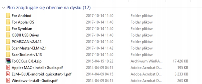KABEL interfejs diagnostyczny ELM327 FORSCAN FORD MAZDA ELMCONFIG przełączn