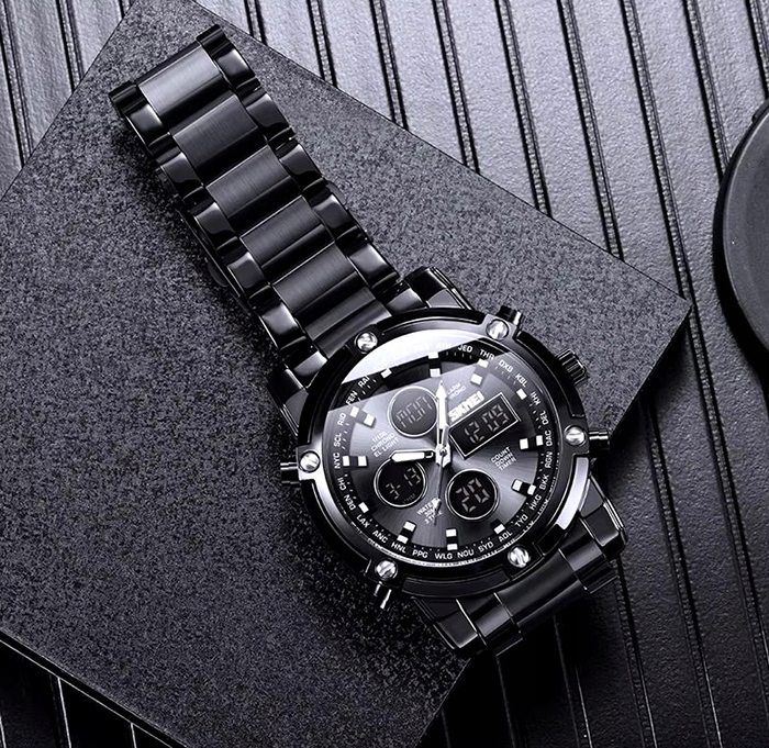 Zegarek męski bransoleta SKMEI wiele funkcji elektroniczny