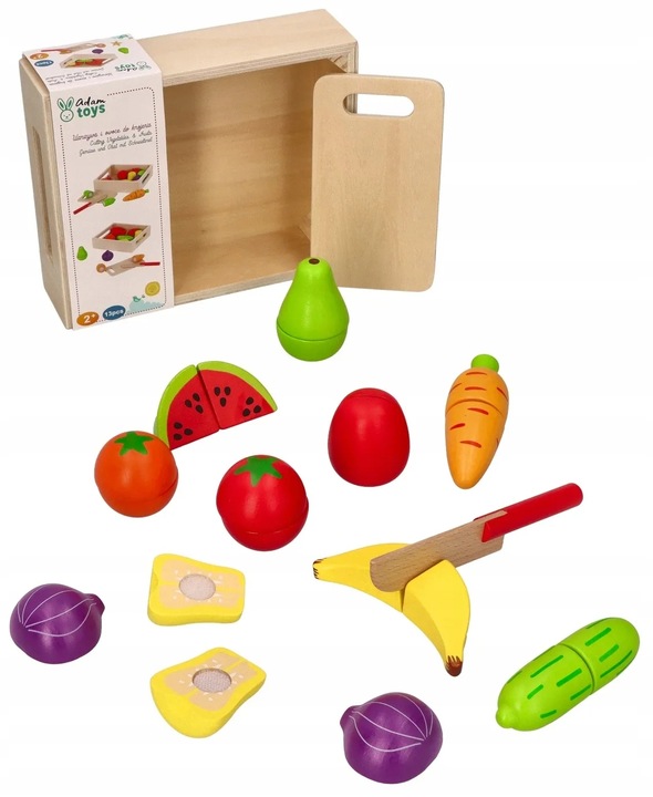 WARZYWA I OWOCE DO KROJENIA DREWNIANE ADAM TOYS