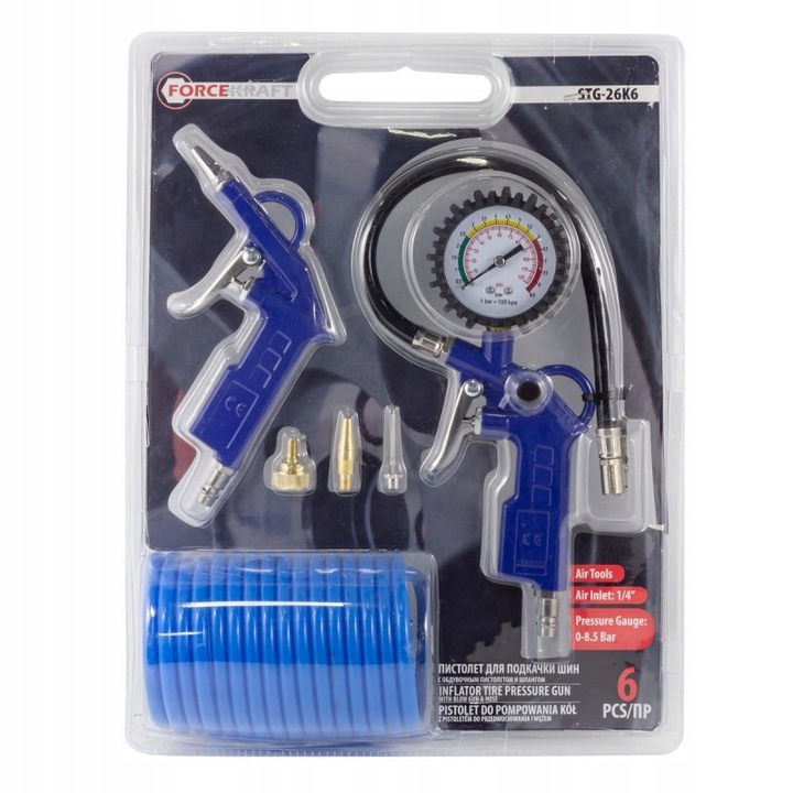 Pistolet z manometrem do pompowania kół 6el