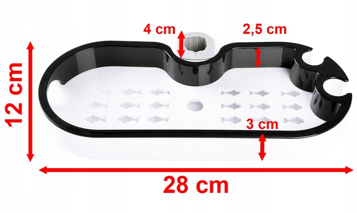 PÓŁKA ŁAZIENKOWA MOCOWANA NA DRĄŻEK PRYSZNICOWY POD PRYSZNIC WISZĄCA