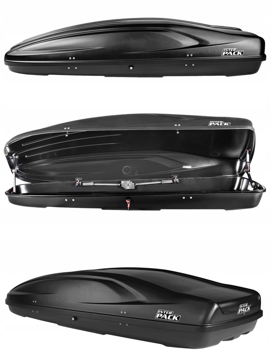 BOX DACHOWY INTER PACK STELLA 480 KEVLAR CZARNY FLEXI FIT do każdej belki