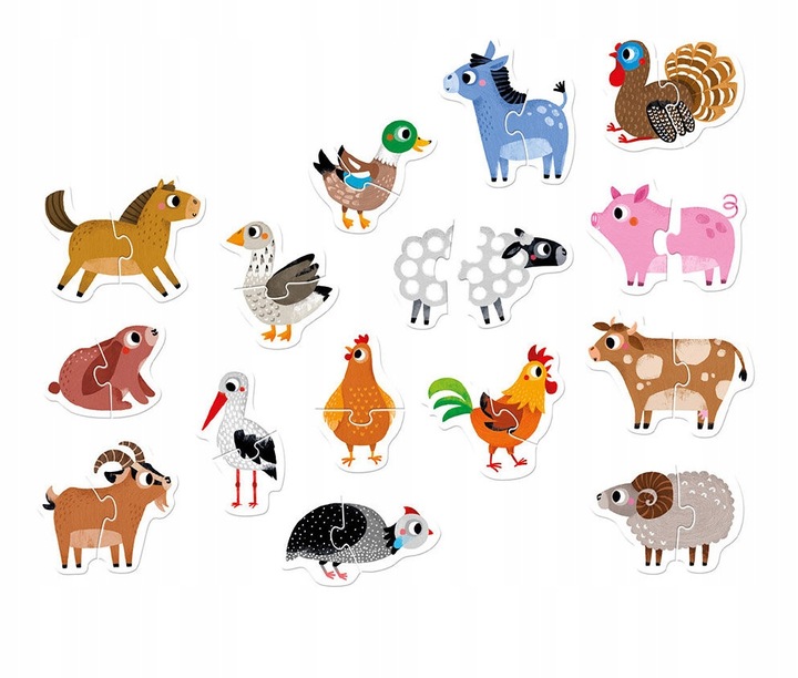 Puzzle do pary Zwierzątka na wsi Czuczu 18m+