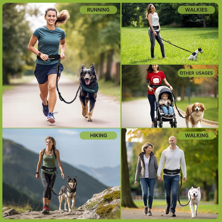 PAS SASZETKA DO BIEGANIA Z PSEM Elastyczna lina trakcyjna