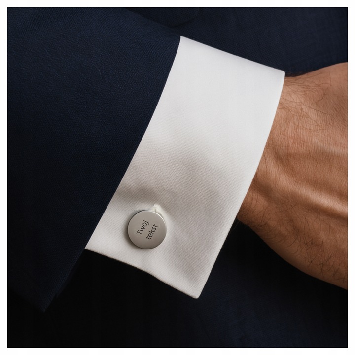 Spinki do mankietów TWÓJ TEKST TWOJA GRAFIKA ślub