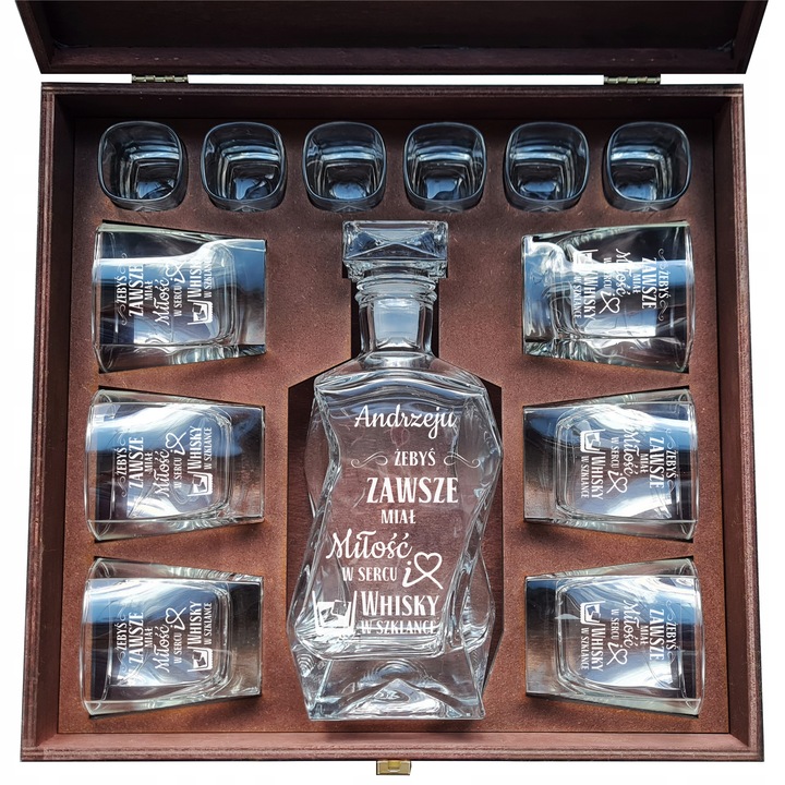 ZESTAW VIP karafka 6 szklanek 6 kieliszków PREZENT
