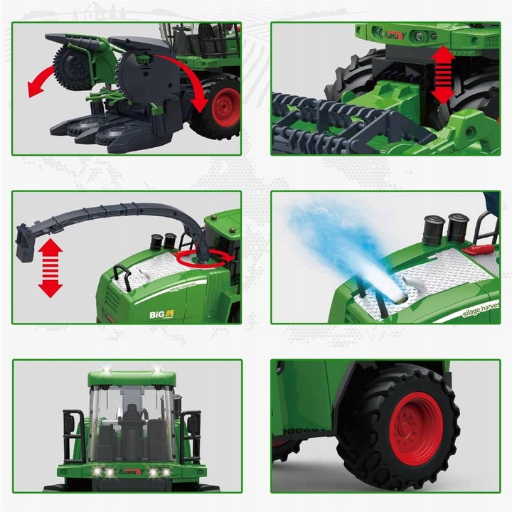 KOMBAJN ZBOŻOWY Z PILOTEM 2,4 GHZ I AKUMULATOREM IDEALNY HARVESTER TRAKTOR