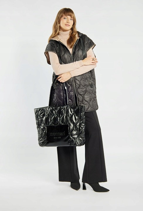 TOREBKA Damska MONNARI Duża Torba SHOPPER BAG Pojemna LOGO Premium Pikowana