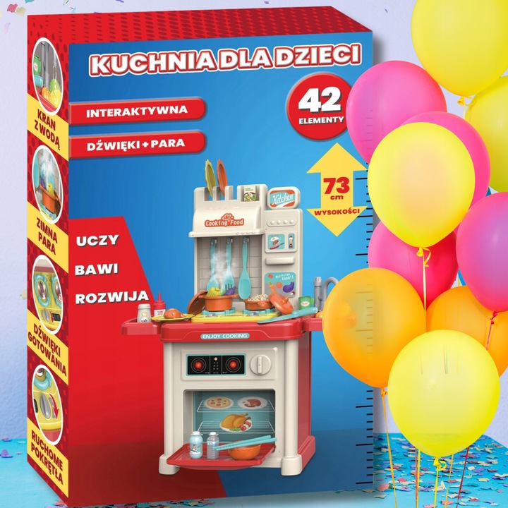 KUCHNIA DLA DZIECI ZESTAW KRAN GARNKI + AKCESORIA INTERAKTYWNA WODA PARA