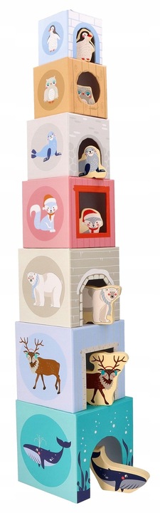 Piramida z kubeczków zwierzęta arktyczne