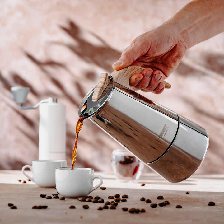 Kawiarka Zaparzacz do kawy 320ml Działa na indukcji, Gaz, Stalowa Camry