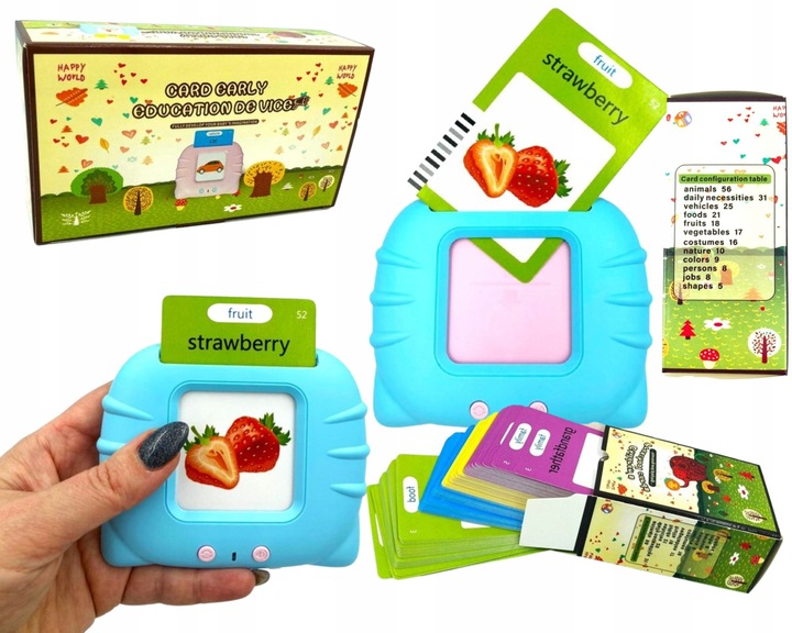 Czytnik Kart Do Nauki słówek POLSKI i ANGIELSKI 448 SŁÓW III TRYBY JĘZYKÓW