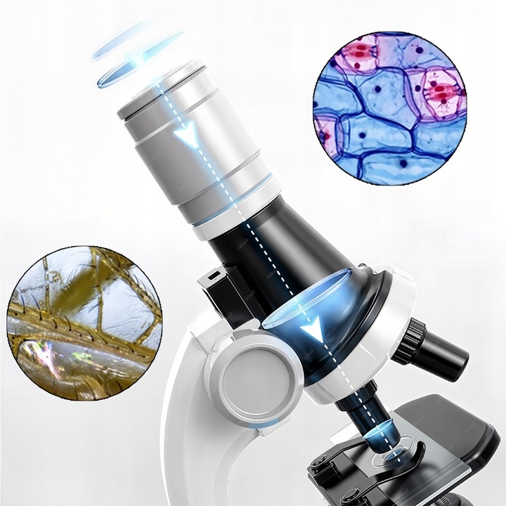 MIKROSKOP DLA DZIECI EDUKACYJNY 1200X +PREPARATY DO MIKROSKOPU ZESTAW 13szt