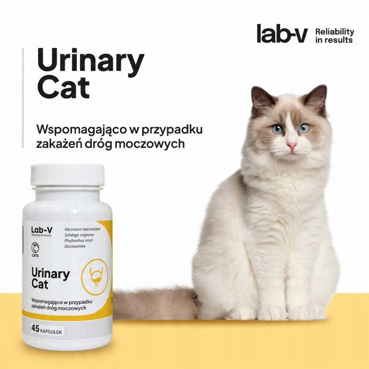 LAB-V Urinary Cat wsparcie układu moczowego dla kotów 45 kapsułek