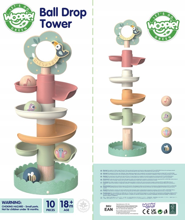 Kulodrom Tor Kulkowy Muzyczny Drzewko Montessori Zjeżdżalnia EduWoopie 18M+