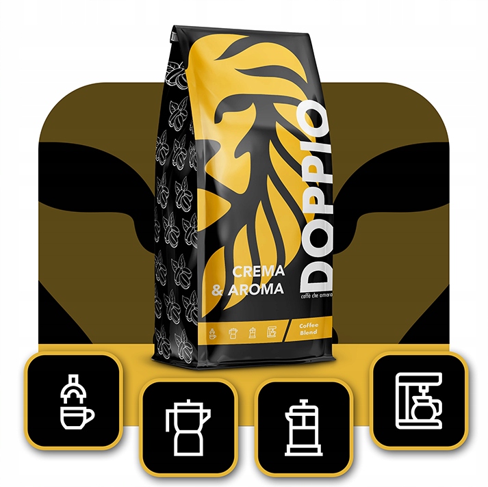 Kawa ziarnista 1kg x2 DOPPIO CREMA &AROMA- ŚWIEŻO PALONA -Blue Orca Coffee
