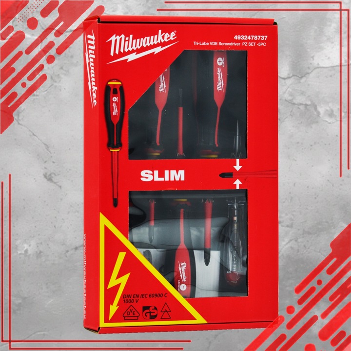 ZESTAW WKRĘTAKÓW DLA ELEKTRYKA MIESZANYCH SL PZ PRÓBNIK NAPIECIA VDE 5 SZTU
