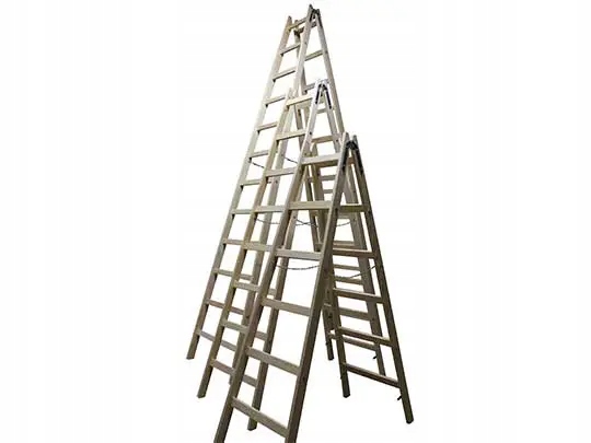 Drabina drewniana rozstawna 2x6 stopni malarska Standard