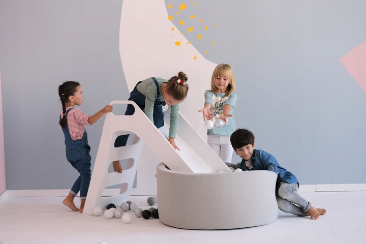 Suchy Basen z Kulkami 90x30 Basen Piankowy Szary Smart 200 piłek MISIOO