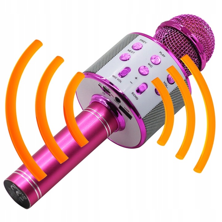 Mikrofon Karaoke Zabawka Dla Dzieci Z Głośnikiem ECHO Manta Bluetooth Róż