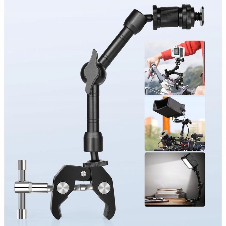 Crab Clamp Magic Arm Zacisk Studyjny Uniwersalny 1/4 3/8 + Ramię Przegubowe