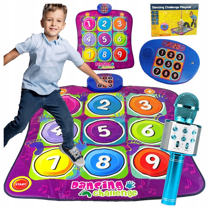 MATA MUZYCZNA do TAŃCZENIA TAŃCA + MIKROFON KARAOKE GŁOŚNIK BLUETOOTH 2W1