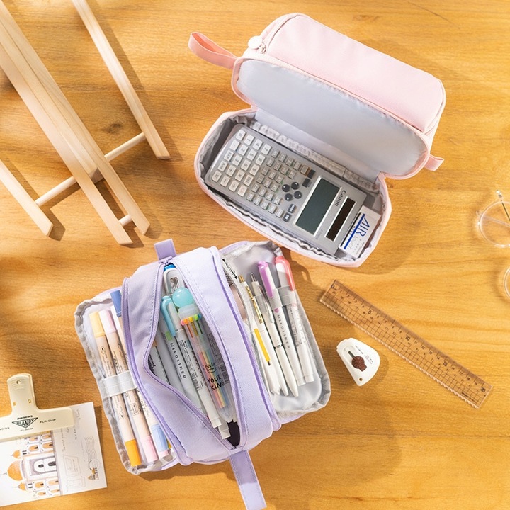 Duża pojemność Piórnik Szkolny Duży i Pojemny Komorowy Czarny 2024 NOWY