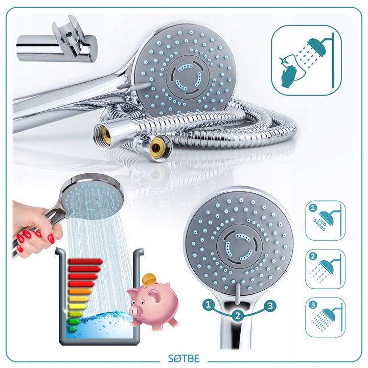 Bateria wannowa ścienna z ruchomą wylewką Kran do wanny z prysznicem SOTBE
