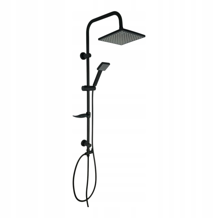 ZESTAW PRYSZNICOWY CZARNY Z DESZCZOWNICA, BATERIA, SŁUCHAWKA NATYNKOWY LOFT