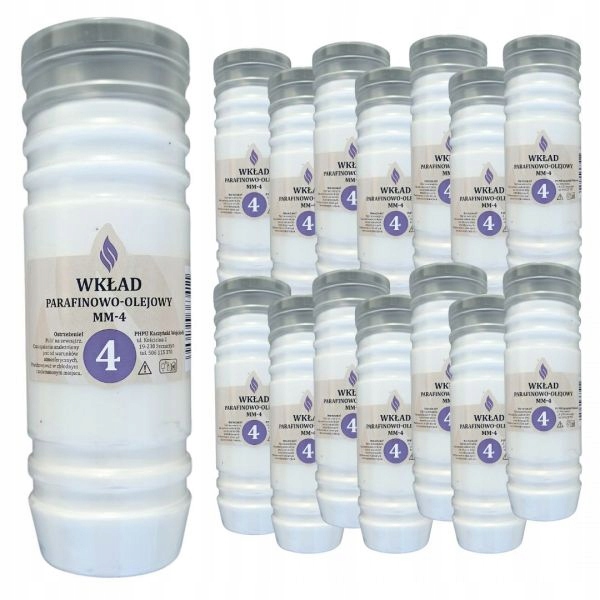 WKŁADY do ZNICZY 4 doby palenia OLEJOWE 15 sztuk