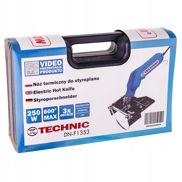 NÓŻ TERMICZNY CIĘCIA STYROPIANU 250W WYCINARKA BONIARKA ŻŁOBIARKA 3xOSTRZE