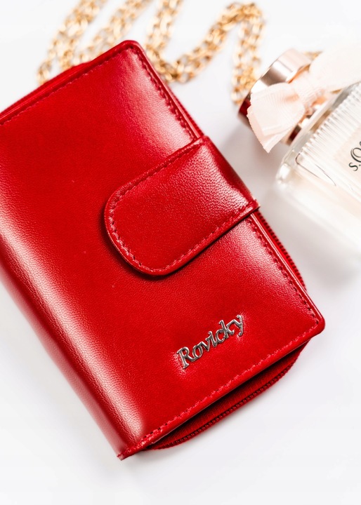 Portfel damski STOP RFID z mocnej skóry naturalnej mały pojemny ROVICKY