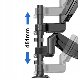 Podstawa obrotowa ze sprężyną gazową dla dwóch monitorów LCD 13-32 cale 9kg