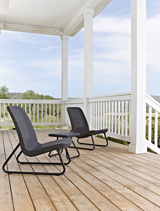 Zestaw Mebli Keter dla 2 osób RIO PATIO SET FOTELE I STOLIK ANTRACYT