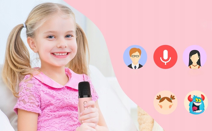 MASZYNA KARAOKE DŹWIĘK STEREO GŁOŚNIK BLUETOOTH 3 TRYBY LED 2 MIKROFONY