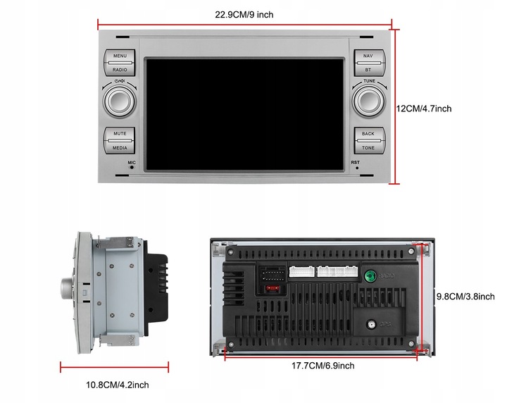 RADIO SAMOCHODOWE do FORD KUGA S-MAX C-MAX CARPLAY USB RDS GPS WIFI ANDROID