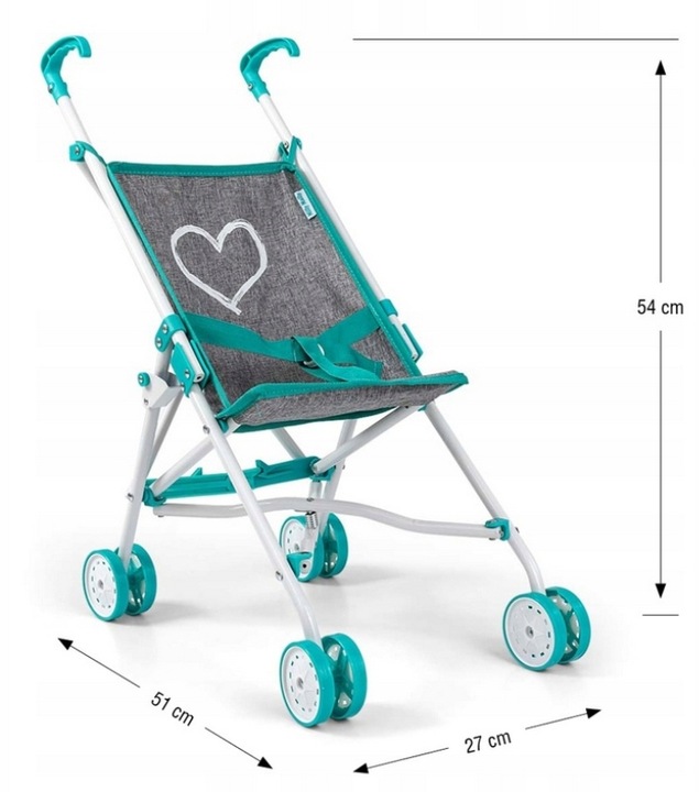 WÓZEK DLA LALEK PARASOLKA SPACERÓWKA DLA LALKI LEKKI SOLIDNY