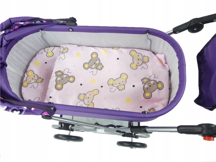 WÓZEK DUŻY DLA LALEK GŁĘBOKI + Pościel+Torebka PL