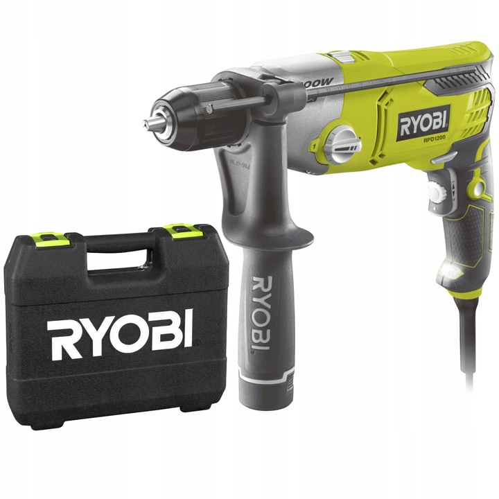 RYOBI ELEKTRYCZNA DWUBIEGOWA WIERTARKA UDAROWA 1200W RPD1200K + WALIZKA