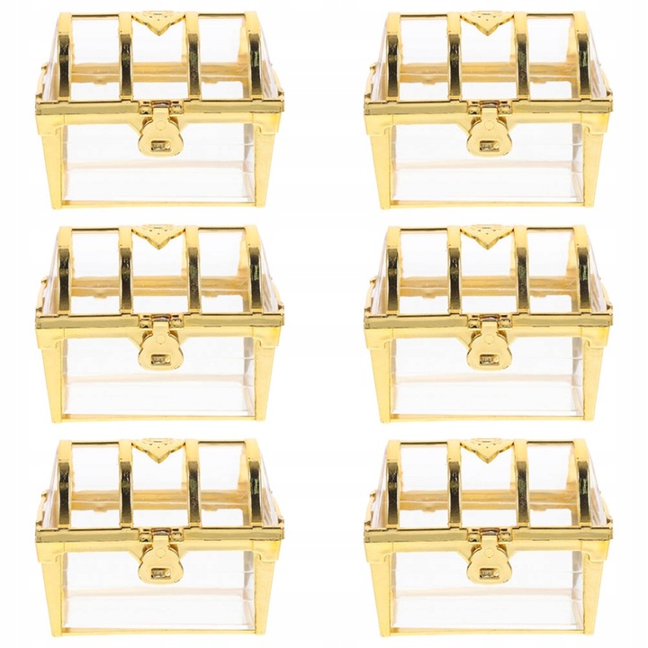 6 SZTUK PLASTIKOWE PUDEŁKO NA SKARBY SKRZYNIA SKARBÓW ETUI SKRZYNIA