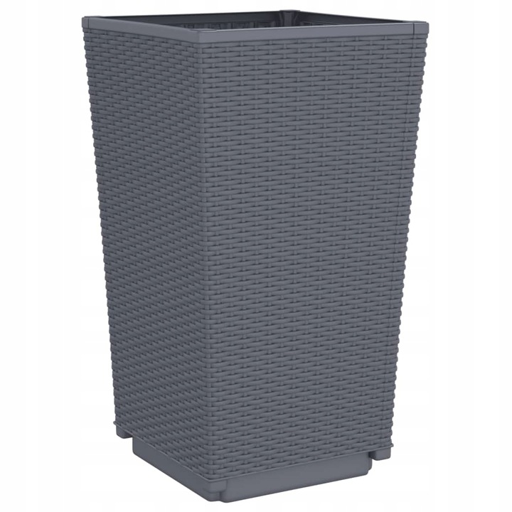 Donice ogrodowe zestaw 2 szt. szare 32,5x32,5x57 PP VidaXL