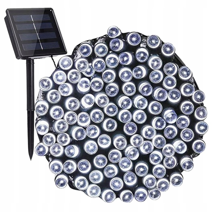 Lampki Choinkowe ZEWNĘTRZNE Świąteczne Biały ZIMNY 200 LED SOLARNE