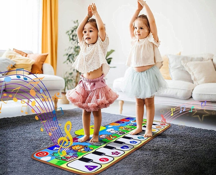 MATA MUZYCZNA DO TAŃCZENIA DLA DZIECI INTERAKTYWNA PIANINKO NAGRYWANIE GRA