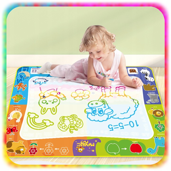 MATA WODNA DO MALOWANIA RYSOWANIA 120x90 Pieczątki Formy Pisaki ZESTAW XXL