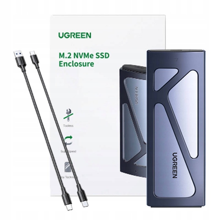 UGREEN OBUDOWA HUB KIESZEŃ DYSKU SSD M.2 NVME DO 2 TB 10GBPS USB 3.2 0,25M