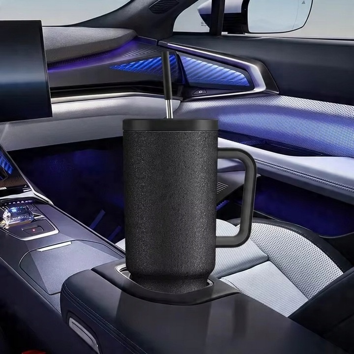 Kubek Termiczny TERMOS Na Kawę Herbatę Do Samochodu Ze Słomką Duży 1,1L 07A